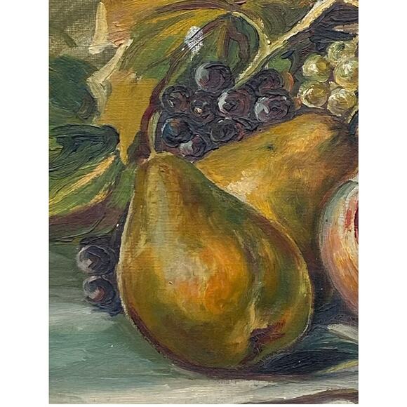 1927 Dutch Oil on Canvas Still Life Study “Fruit With Urn” Signed B. Jopps - Picture 5 of 12